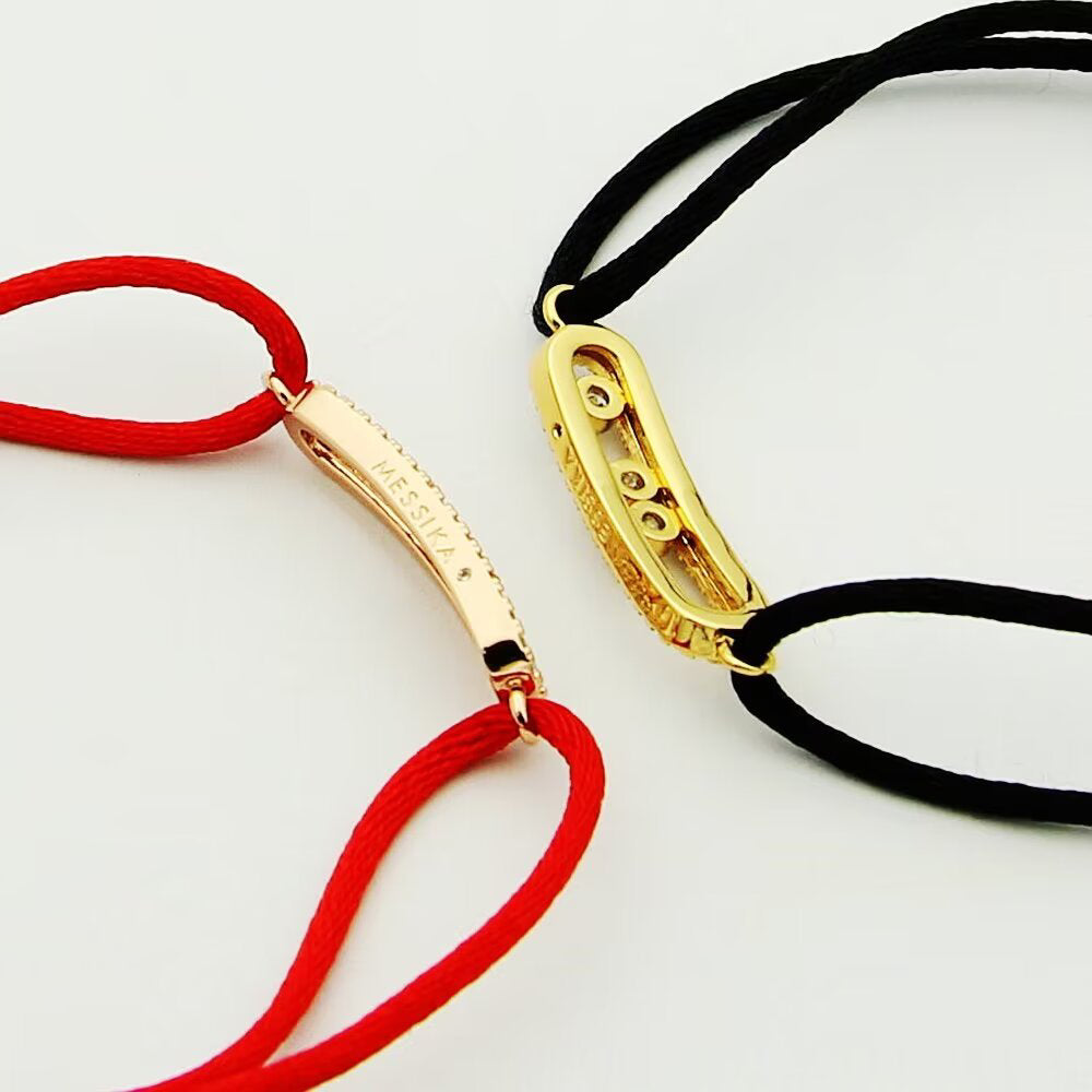 [OAKJURI Jewelry]Messika Care(s) pink cord pavé bracelet