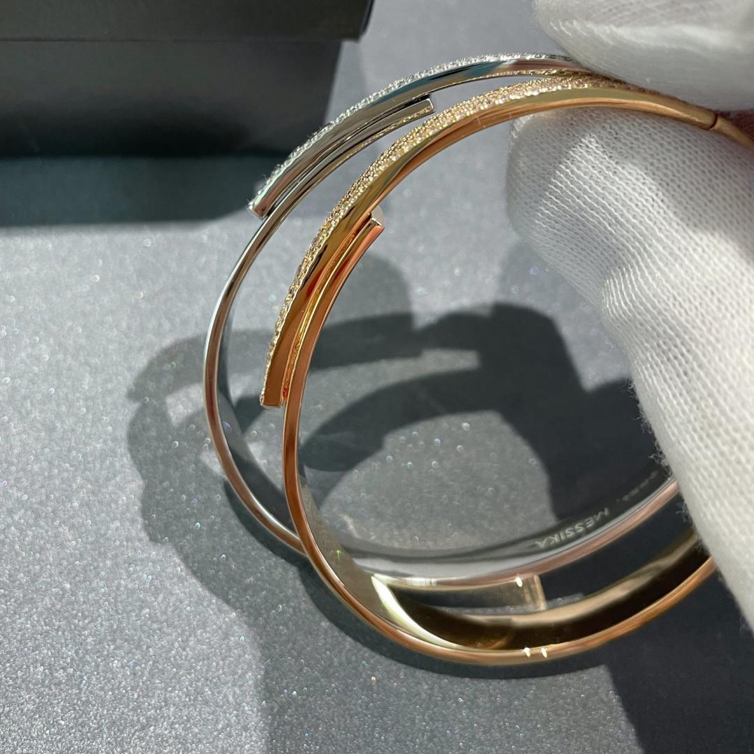 [OAKJURI Jewelry]Move Noa Rose Gold Pavé Diamond Bangle Bracelet