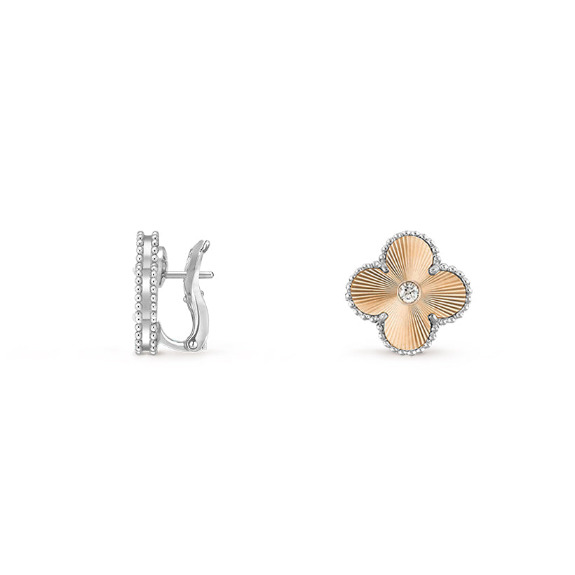 [OAKJURI Jewelry]CLOVER SILVER 15MM MOP DIAMOND EARRINGS COLLECTION