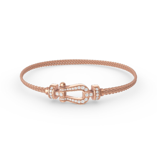 [OAKJURI Jewelry]FORCE SMALL HORSESHOE  DIAMOND CHAIN ROPE BRACELET