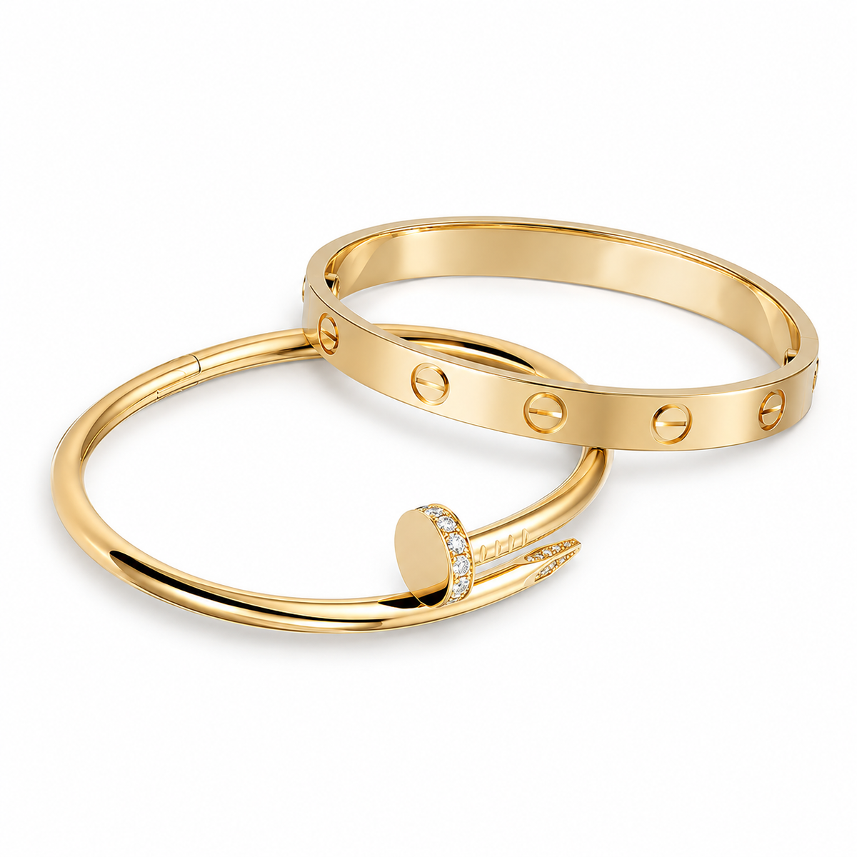 [OAKJURI Jewelry] LOVE Classic & JUSTE Diamond Bracelet Stack Set