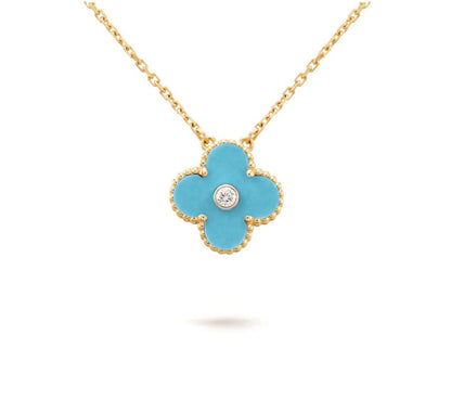 [OAKJURI Jewelry]CLOVER 15MM DIAMOND SINGLE FLOWER NECKLACE COLLECTION