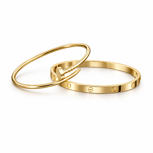 [OAKJURI Jewelry] LOVE & JUSTE Classic Bracelet Stack Set