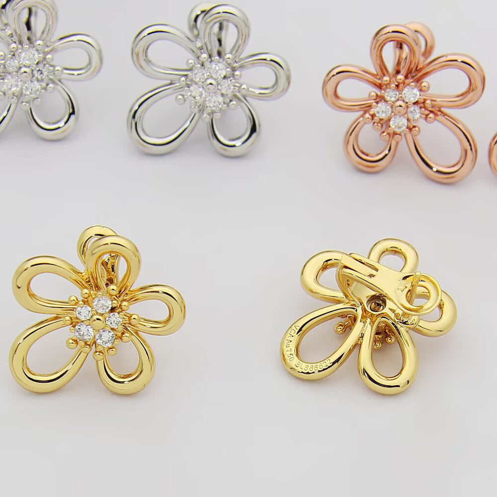 [OAKJURI Jewelry] FLOWERLACE EARRING 5 DIAMONDS
