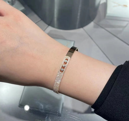 [OAKJURI Jewelry]Move Noa Rose Gold Pavé Diamond Bangle Bracelet