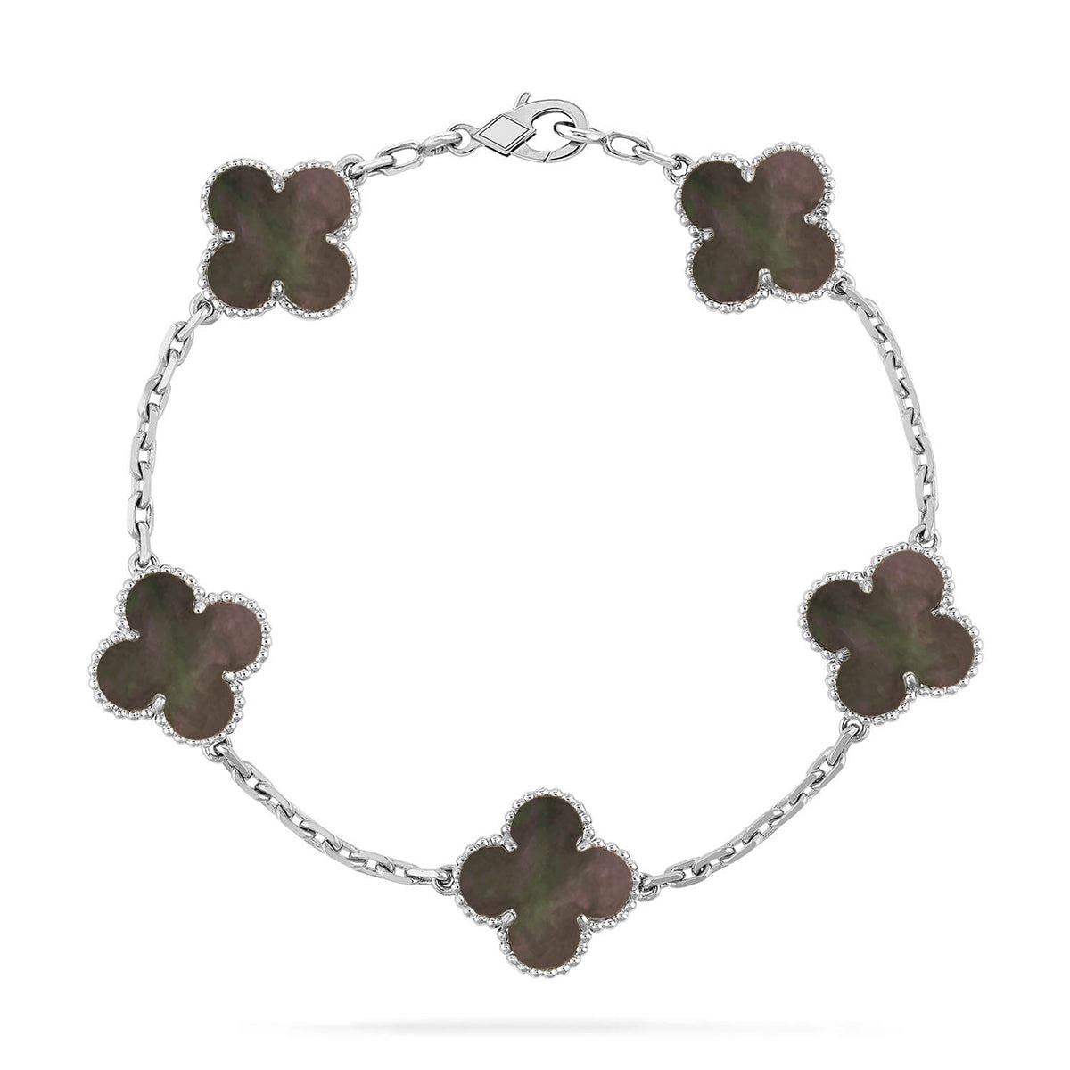 [OAKJURI Jewelry] CLOVER 5 MOTIF GRAY MOP BRACELET COLLECTION