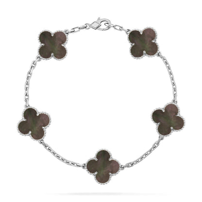 [OAKJURI Jewelry] CLOVER 5 MOTIF GRAY MOP BRACELET COLLECTION