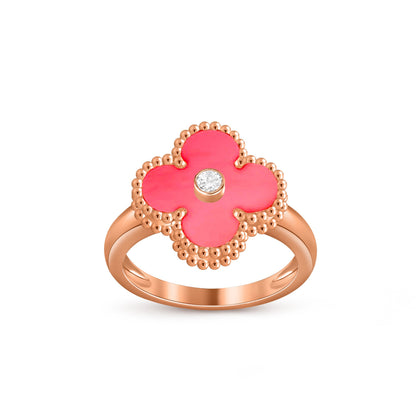 [OAKJURI Jewelry]CLOVER DIAMOND RING ROSE GOLD COLLECTION