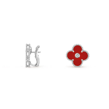 [OAKJURI Jewelry]CLOVER SILVER 15MM MOP DIAMOND EARRINGS COLLECTION