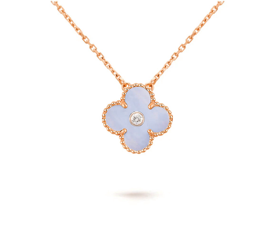 [OAKJURI Jewelry]CLOVER 15MM DIAMOND SINGLE FLOWER NECKLACE COLLECTION