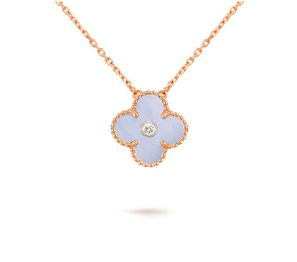 [OAKJURI Jewelry]CLOVER 15MM DIAMOND SINGLE FLOWER NECKLACE COLLECTION