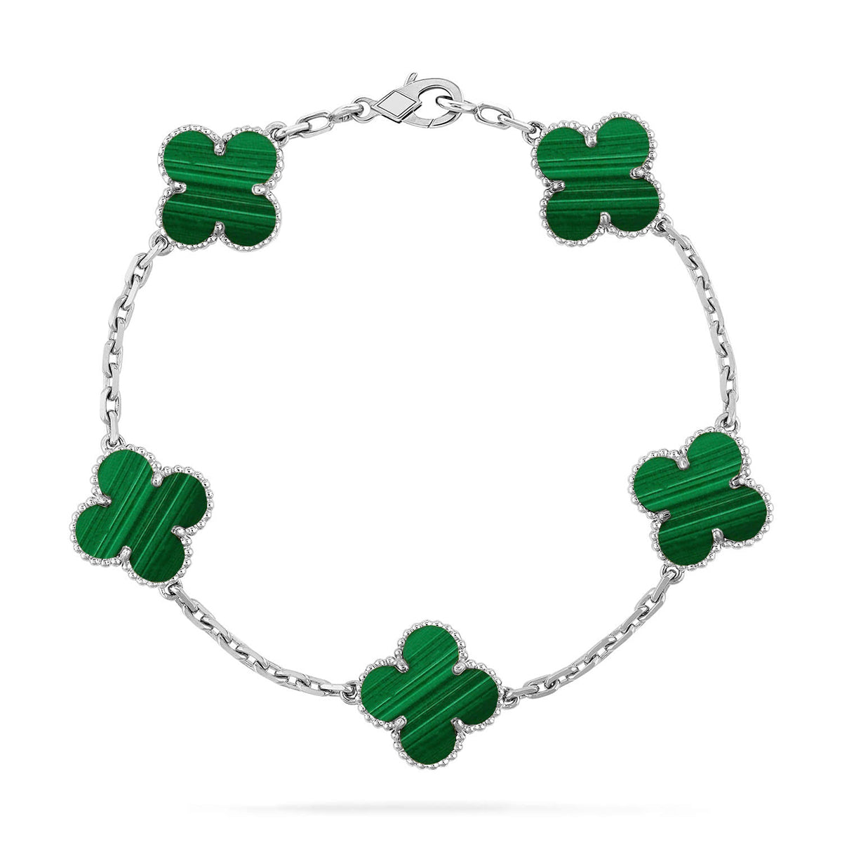 [OAKJURI Jewelry] CLOVER 5 MOTIF MALACHITE BRACELET COLLECTION