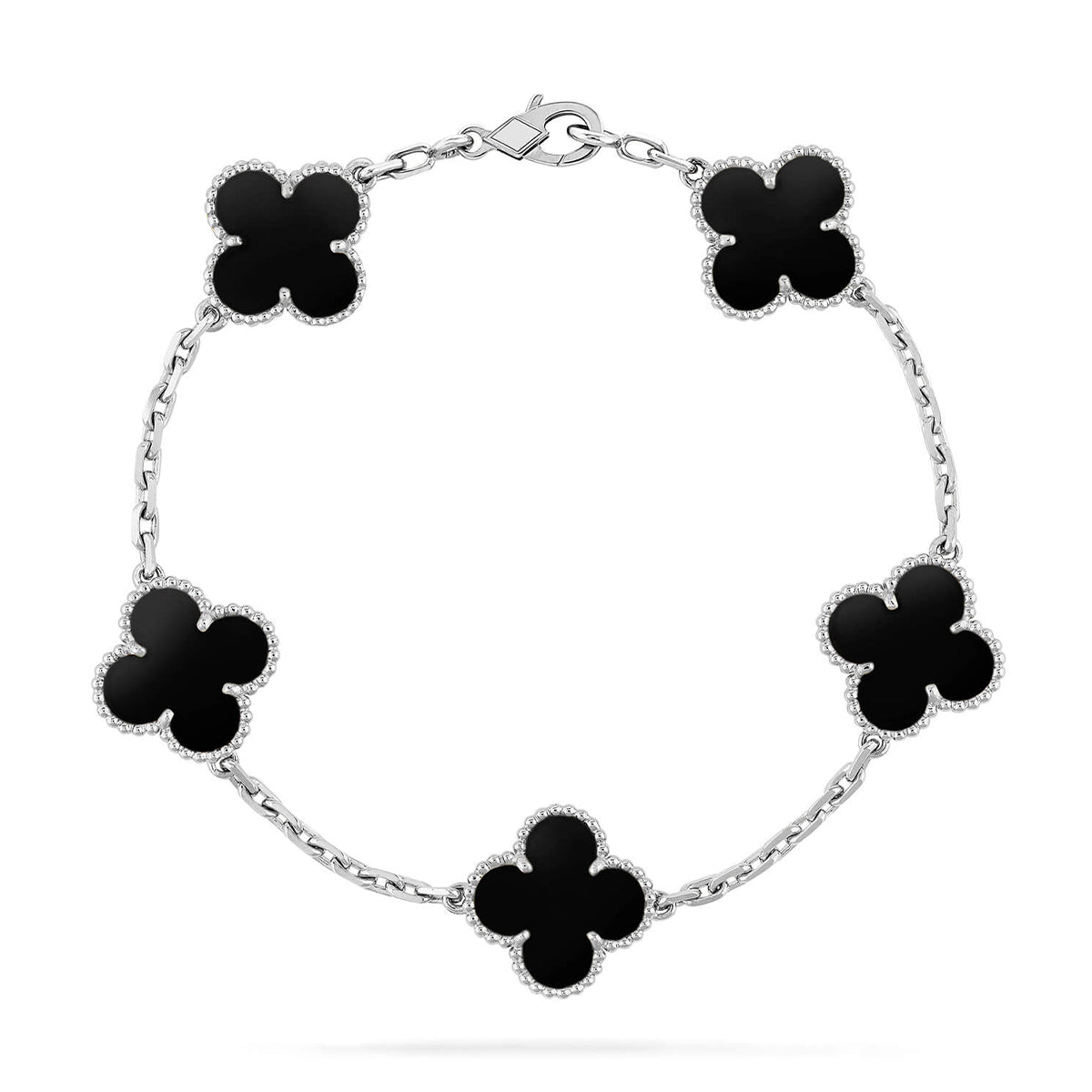 [OAKJURI Jewelry] CLOVER 5 MOTIF ONYXS BRACELET COLLECTION