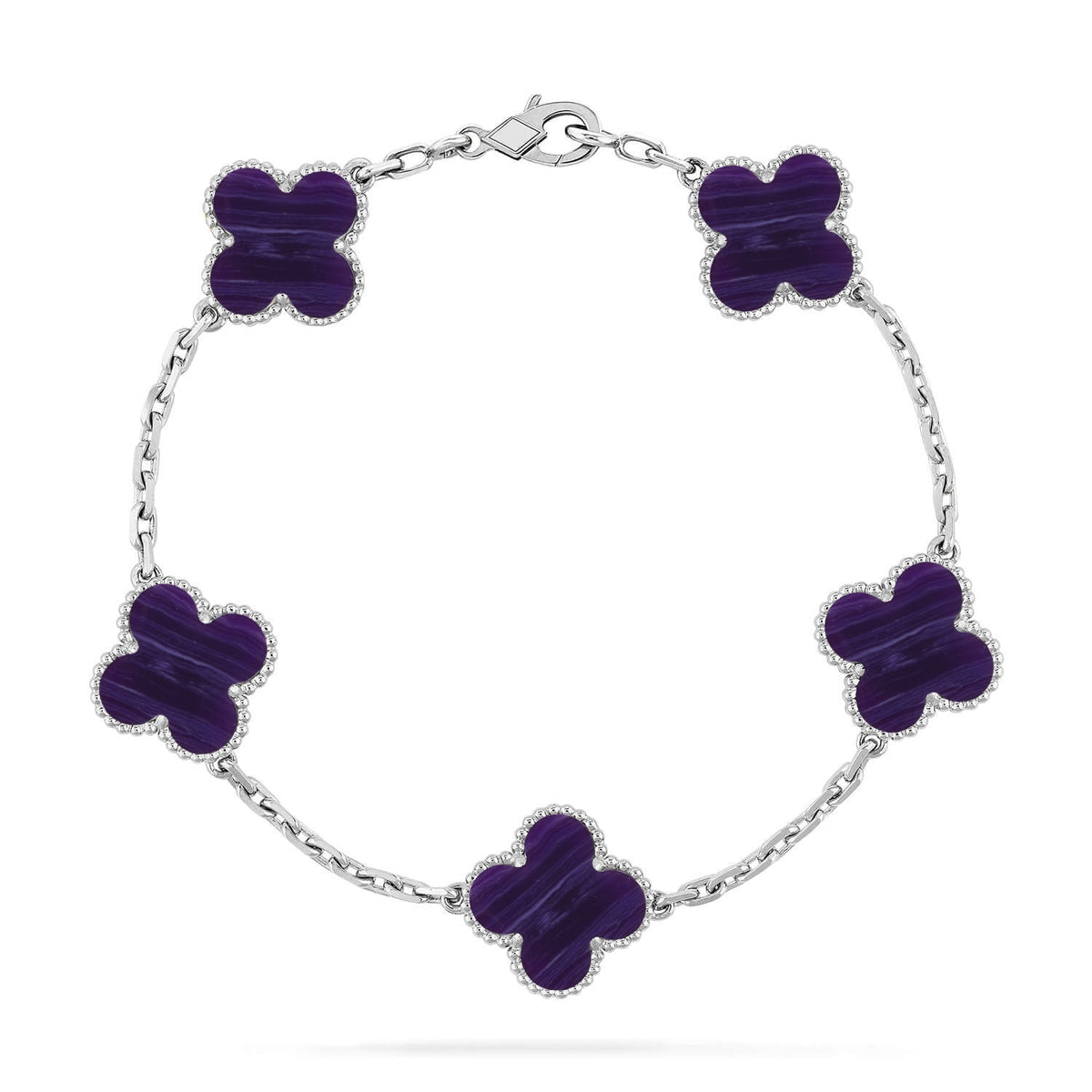 [OAKJURI Jewelry]CLOVER 5 MOTIF PURPLE STRIPES BRACELET COLLECTION