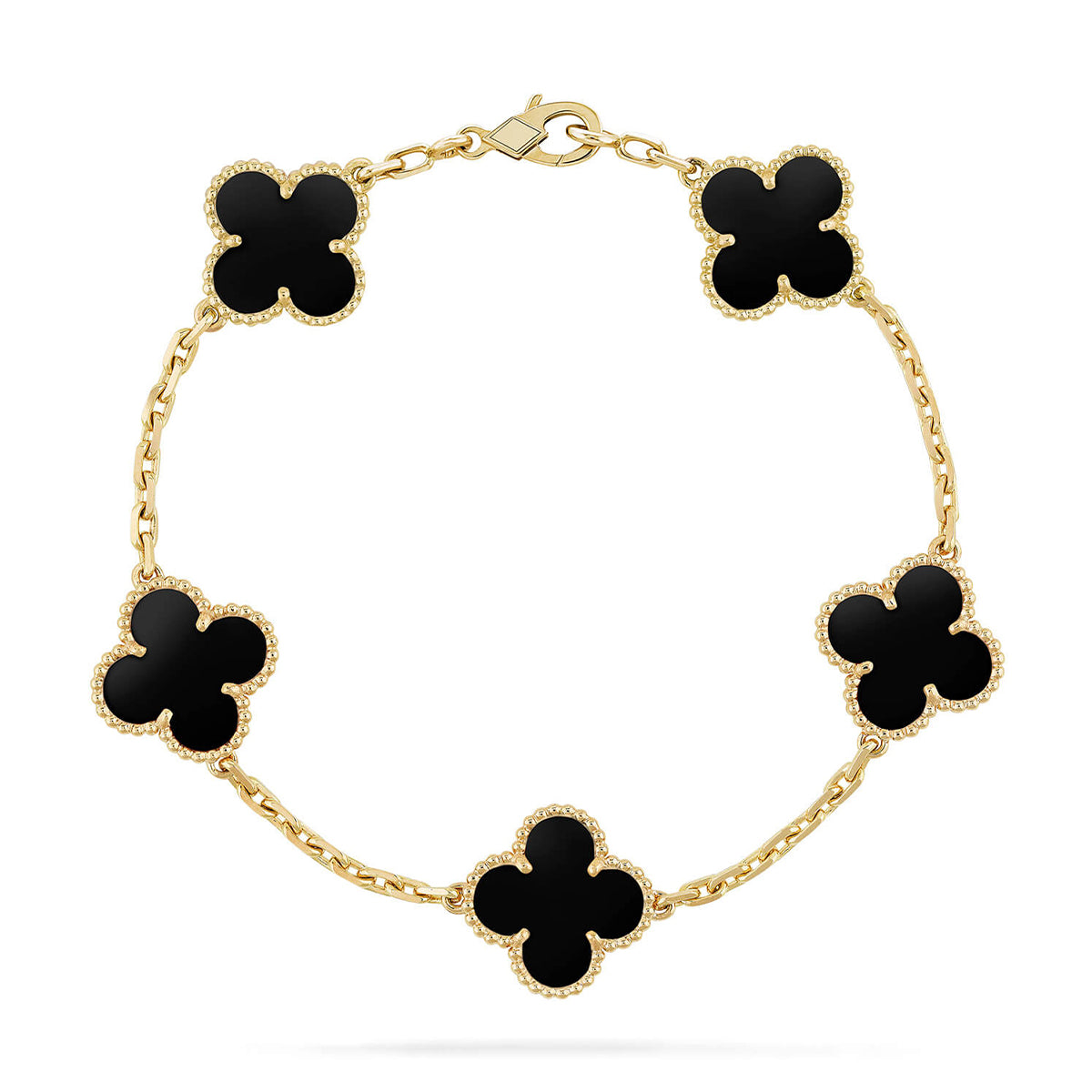 [OAKJURI Jewelry] CLOVER 5 MOTIF ONYXS BRACELET COLLECTION