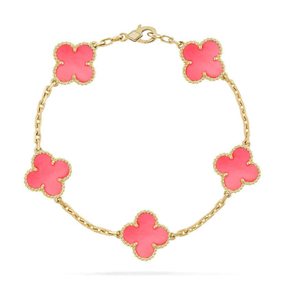 [OAKJURI Jewelry] CLOVER 5 MOTIFS  PINK MOP BRACELET COLLECTION