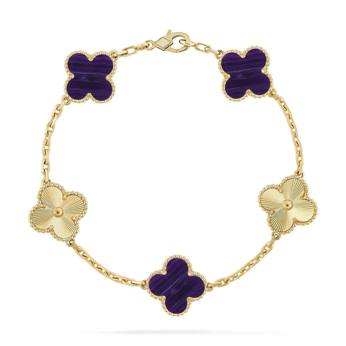 [OAKJURI Jewelry]CLOVER 5 MOTIF PURPLE STRIPES BRACELET COLLECTION