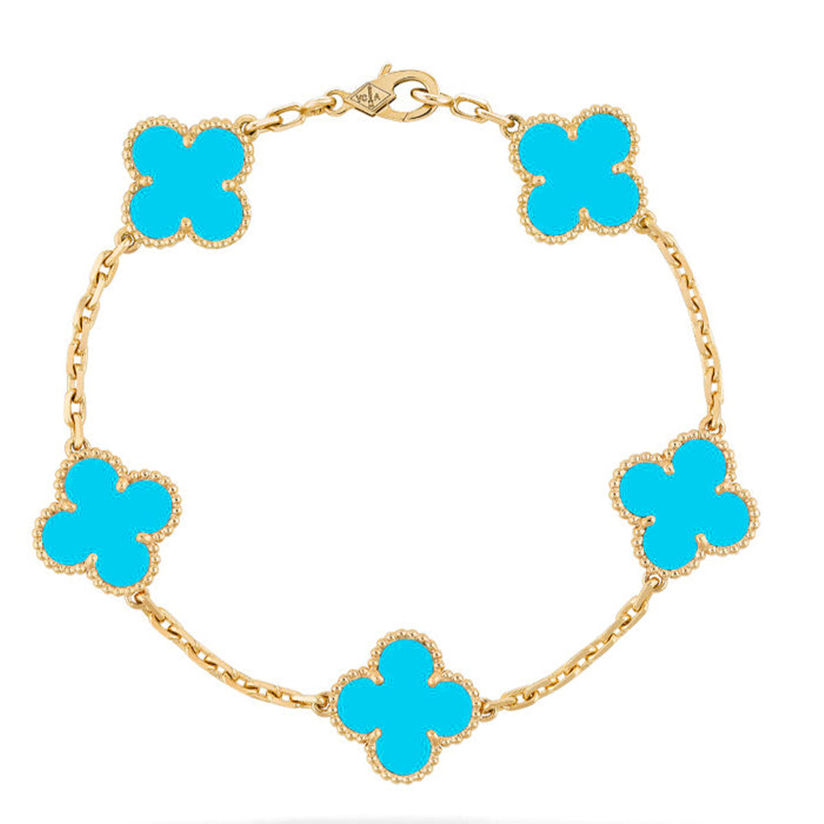 [OAKJURI Jewelry] CLOVER 5 MOTIF TURQUOISE BRACELET COLLECTION