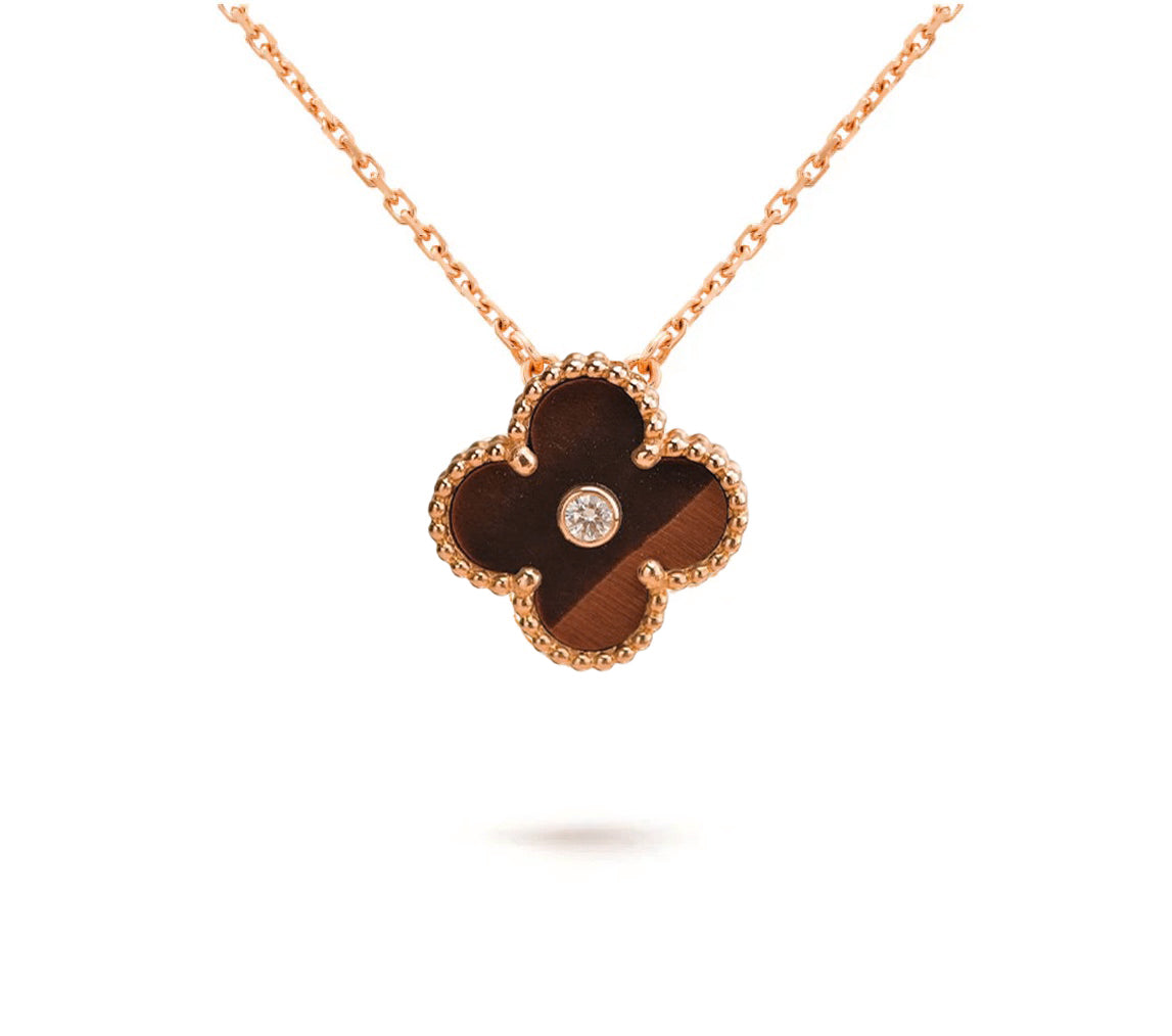 [OAKJURI Jewelry]CLOVER 15MM DIAMOND SINGLE FLOWER NECKLACE COLLECTION
