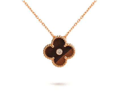 [OAKJURI Jewelry]CLOVER 15MM DIAMOND SINGLE FLOWER NECKLACE COLLECTION