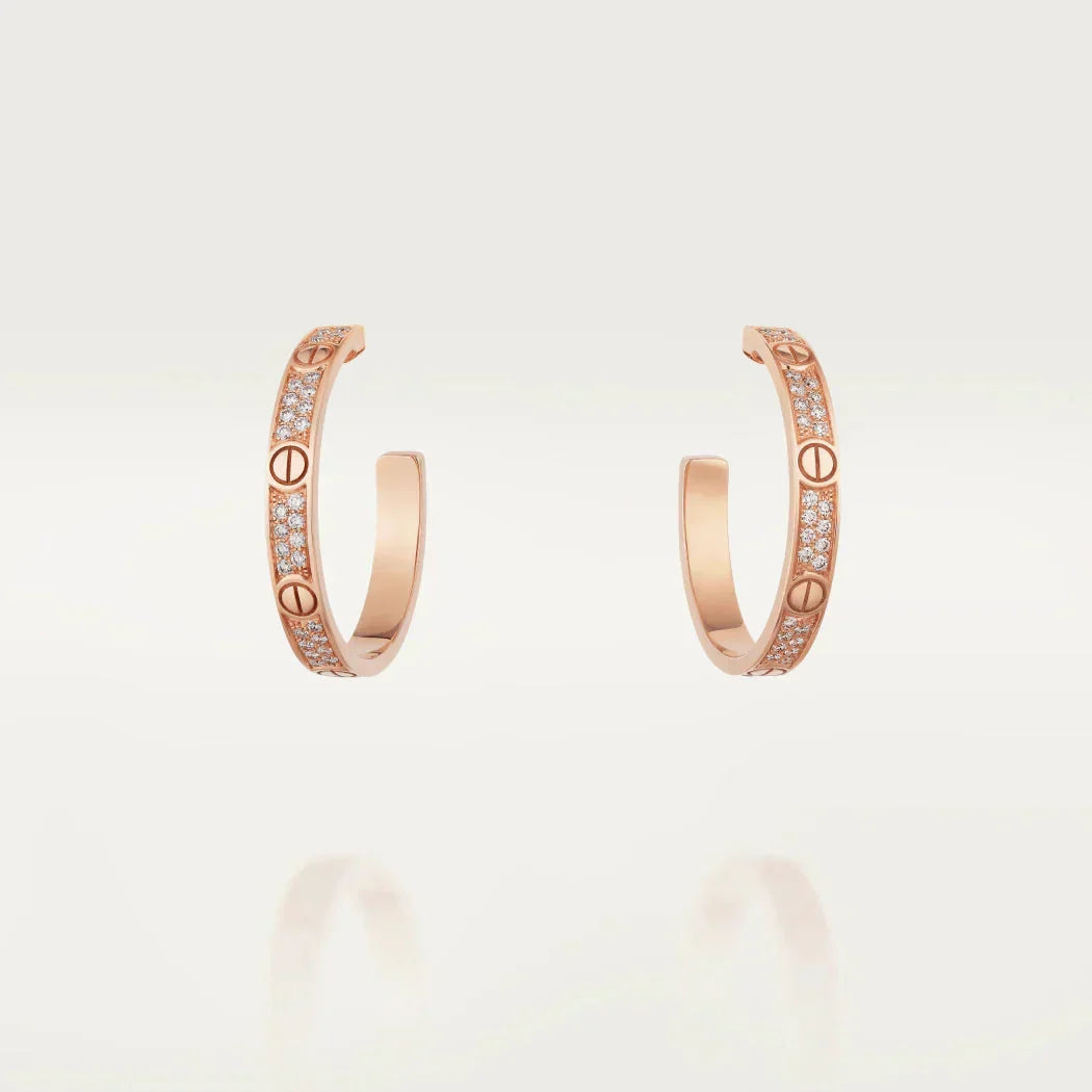 [OAKJURI Jewelry] LOVE EARRINGS 3.6MM DIAMOND PAVED