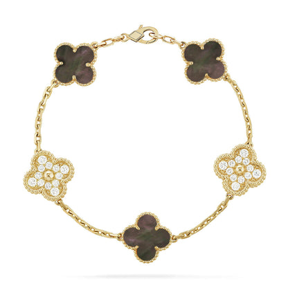 [OAKJURI Jewelry] CLOVER 5 MOTIF GRAY MOP BRACELET COLLECTION