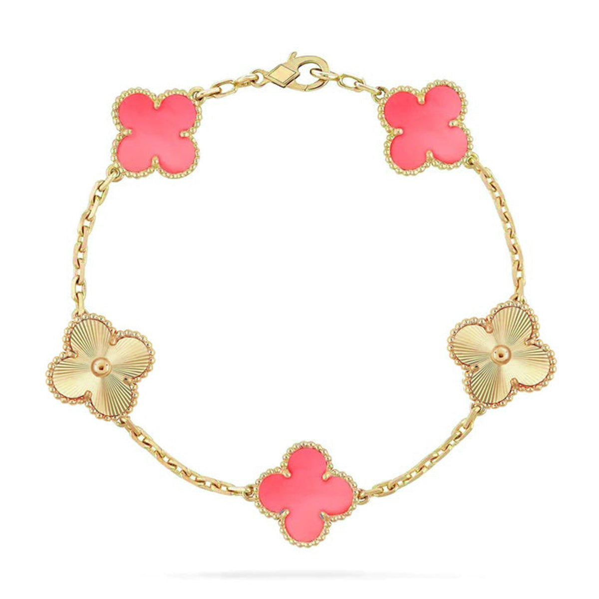 [OAKJURI Jewelry] CLOVER 5 MOTIFS  PINK MOP BRACELET COLLECTION