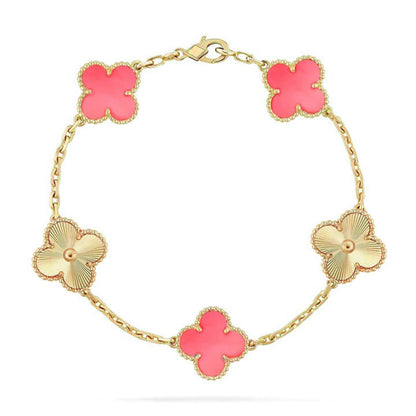 [OAKJURI Jewelry] CLOVER 5 MOTIFS  PINK MOP BRACELET COLLECTION