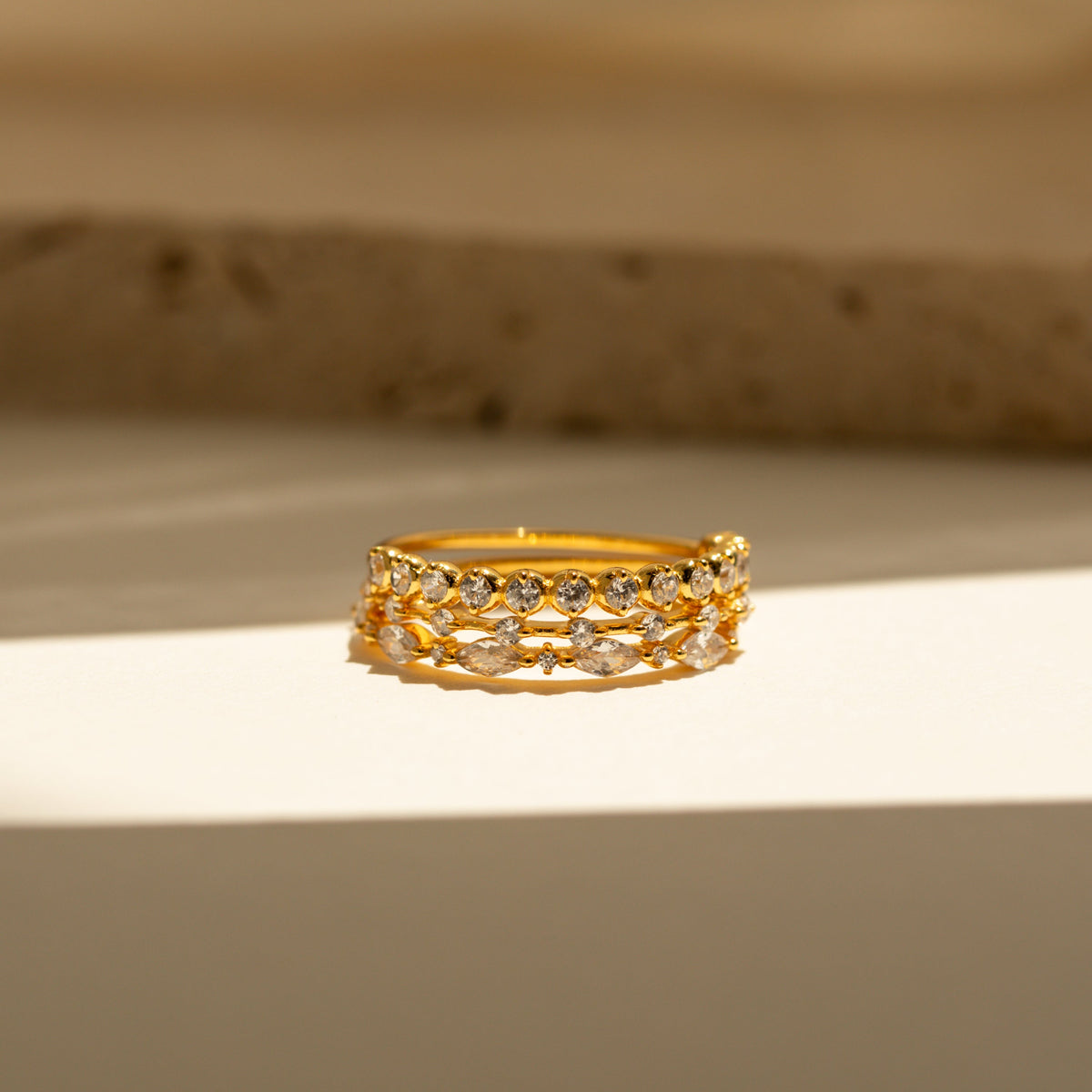 Crystal Stacking Ring Set