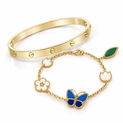 [OAKJURI Jewelry]Lucky Spring & Love Bracelet Stack Set