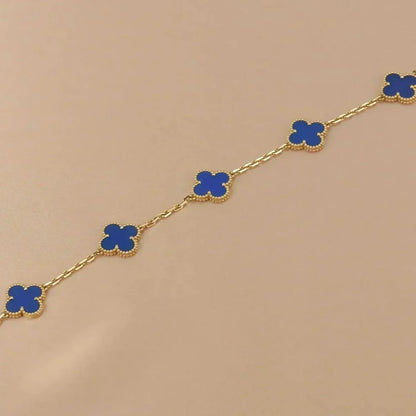 [OAKJURI Jewelry] CLOVER 5 MOTIF BLUE AGATE BRACELET COLLECTION