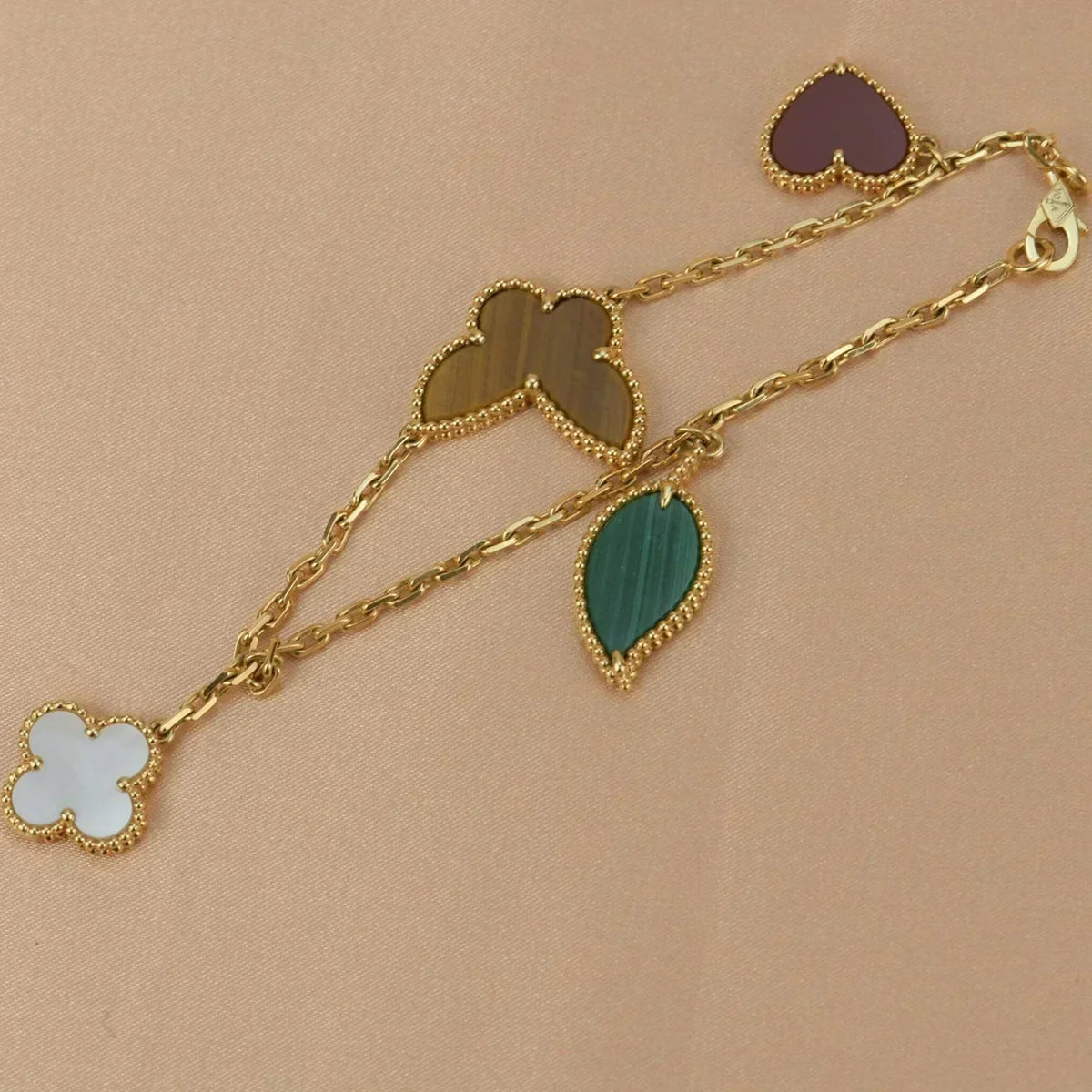[OAKJURI Jewelry]LUCKY SPRING 5 MOTIF GOLD BRACELET