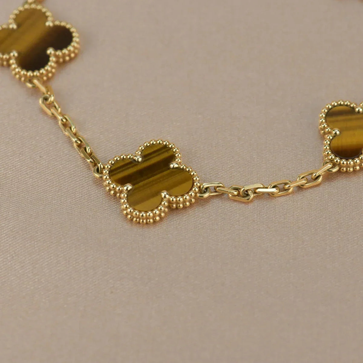 [OAKJURI Jewelry] CLOVER 5 MOTIFS TIGER EYE BRACELET COLLECTION