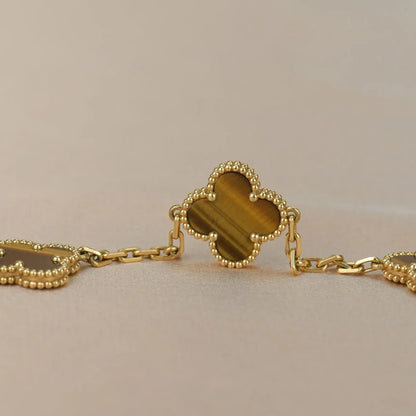 [OAKJURI Jewelry] CLOVER 5 MOTIFS TIGER EYE BRACELET COLLECTION