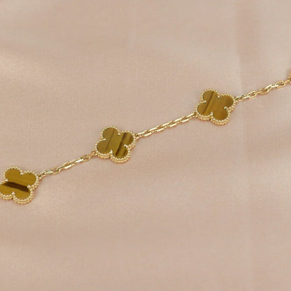 [OAKJURI Jewelry] CLOVER 5 MOTIFS TIGER EYE BRACELET COLLECTION