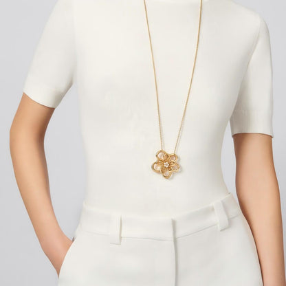 [OAKJURI Jewelry]FLOWERLACE NECKLACE 5 DIAMONDS