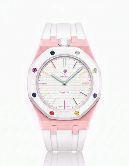 Silicone Strap & Case  Royal Pop Huit Blanc(Customize  Colors)