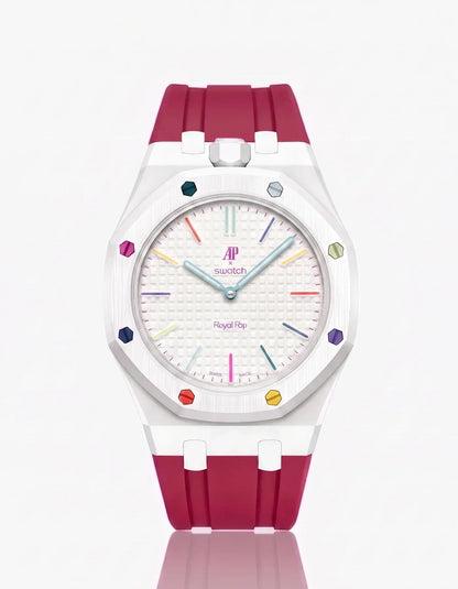 Silicone Strap & Case  Royal Pop Huit Blanc(Customize  Colors)