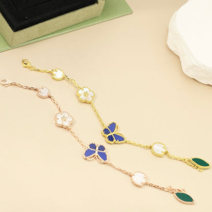 [OAKJURI Jewelry] Lucky Spring Butterfly 5-Motif & LOVE Unlimited Bracelet Stack Set