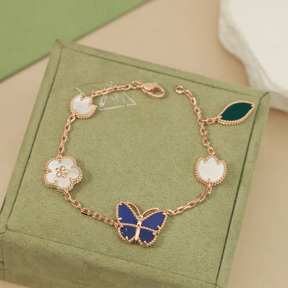 [OAKJURI Jewelry]LUCKY SPRING BUTTERFLY 5 MOTIF BRACELET