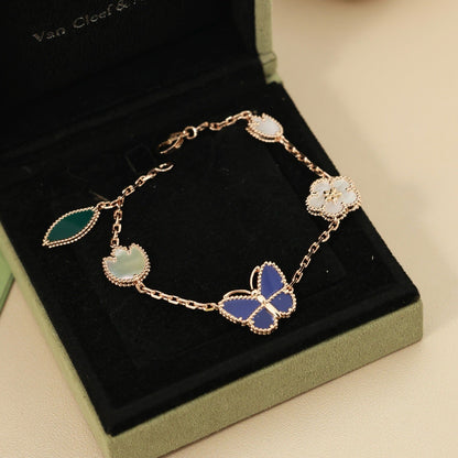 [OAKJURI Jewelry] Lucky Spring Butterfly 5-Motif & LOVE Unlimited Bracelet Stack Set