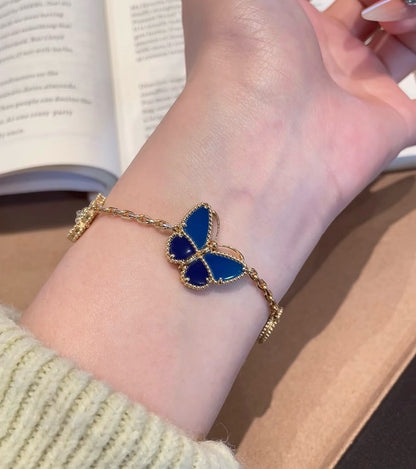 [OAKJURI Jewelry] LOVE Brushed & Lucky Spring Butterfly 5-Motif Bracelet Stack Set
