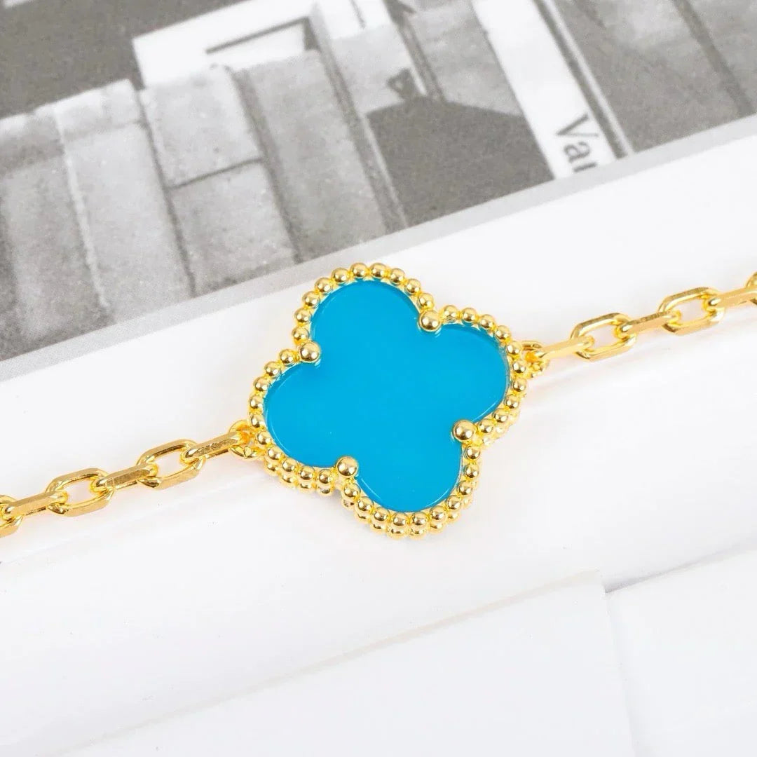 [OAKJURI Jewelry] CLOVER 5 MOTIF TURQUOISE BRACELET COLLECTION