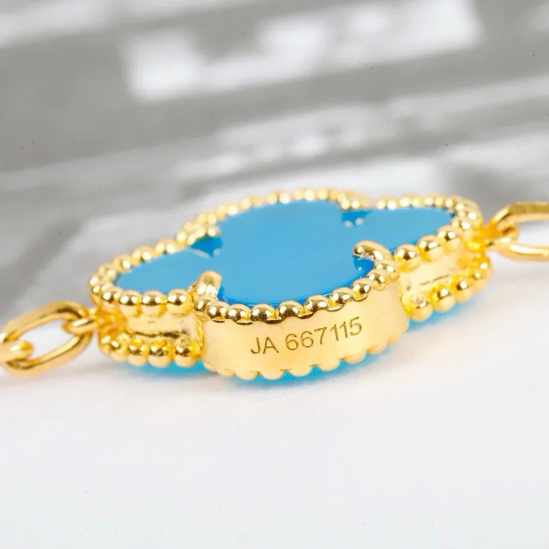 [OAKJURI Jewelry] CLOVER 5 MOTIF TURQUOISE BRACELET COLLECTION