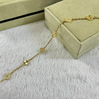 [OAKJURI Jewelry]CLOVER 6 MOTIF DIAMOND LASER BRACELET