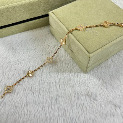 [OAKJURI Jewelry]CLOVER 6 MOTIF DIAMOND LASER BRACELET