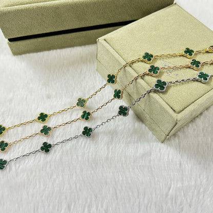[OAKJURI Jewelry]CLOVER 6 MOTIF MALACHITE BRACELET