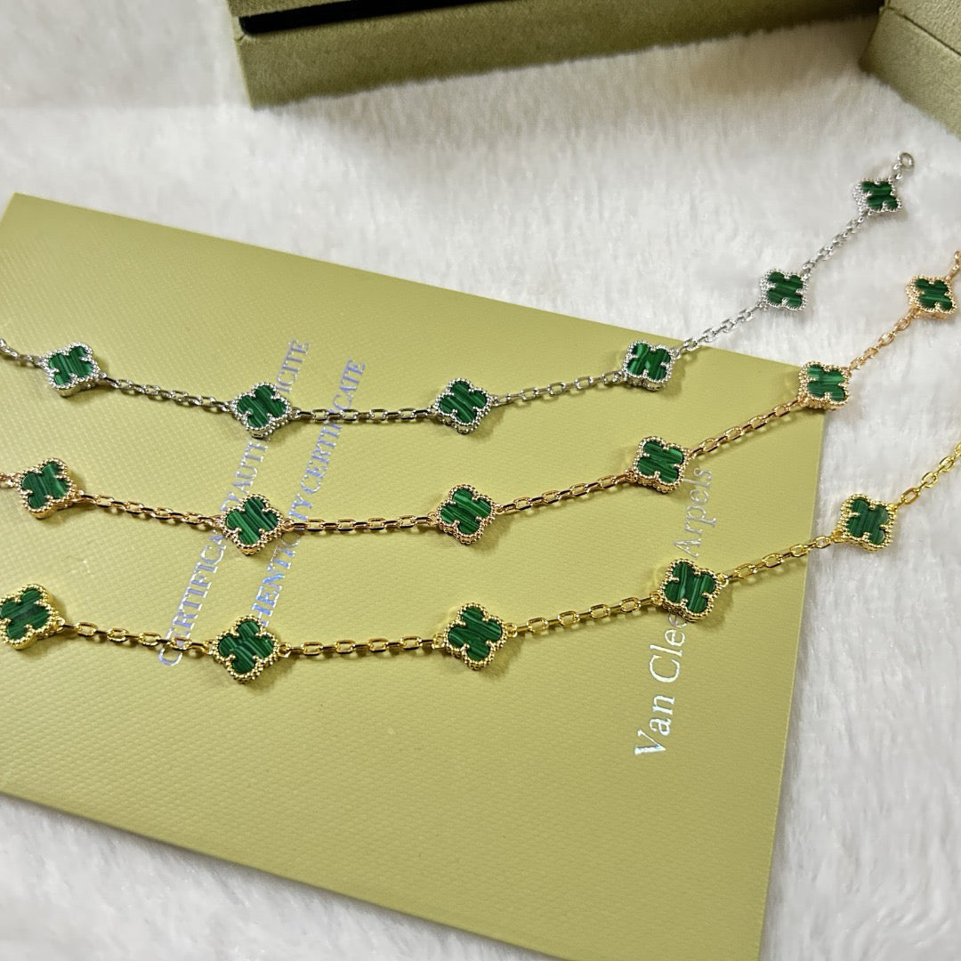 [OAKJURI Jewelry]CLOVER 6 MOTIF MALACHITE BRACELET