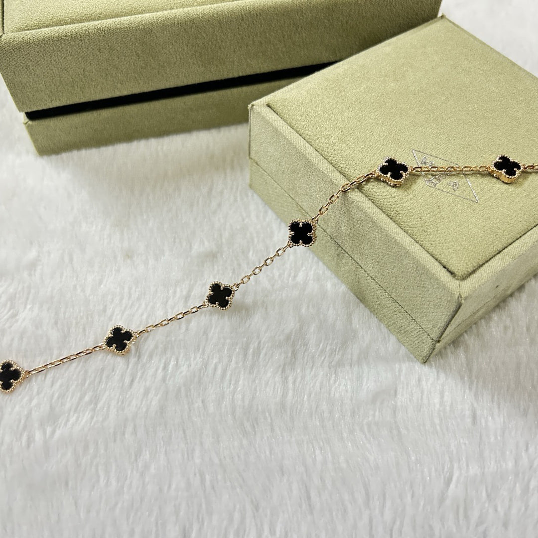 [OAKJURI Jewelry]CLOVER 6 MOTIF  ONYXS BRACELET