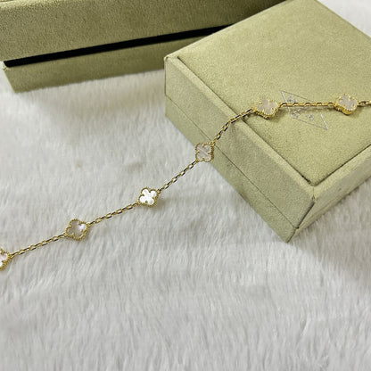 [OAKJURI Jewelry]CLOVER 6 MOTIF WHITE MOP BRACELET